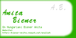 anita biener business card